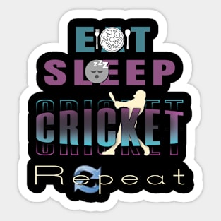 Eat sleep cricket repeat Sticker